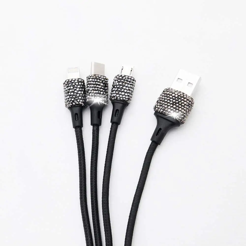 Мульти зарядный кабель Стразы Bling 1 2 м/3 94 фута Универсальный шнур адаптера 3 в
