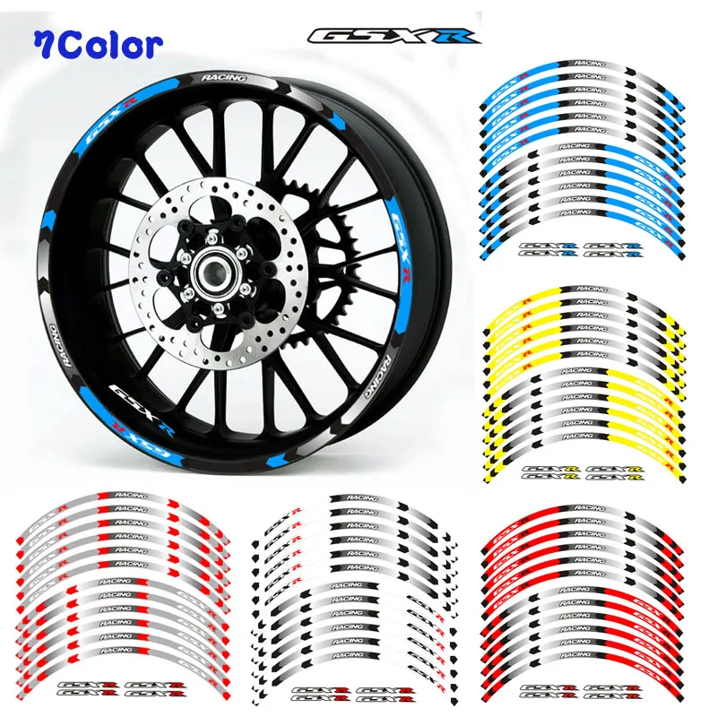 

Motorcycles wheel stickers Reflective Rim moto Stripe Tape 17inch For SUZUKI GSX-R 250 400 600 1000 750 GSXR1000R
