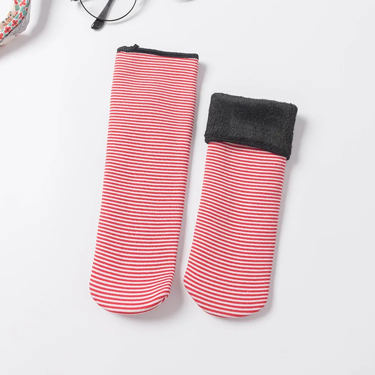 Зимние теплые детские носки плотные носки для девочек, полосатые носки для детей от 2 до 12 лет, флисовые бесшовные носки для мальчиков