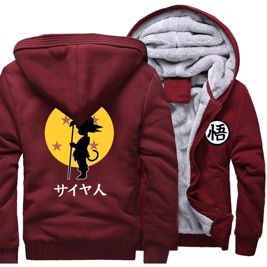 Dragon Ball Аниме толстовки мужские с принтом модная Толстовка Зимние флисовые толстые толстовки мужские куртки Harajuku Толстовка Kpop куртка
