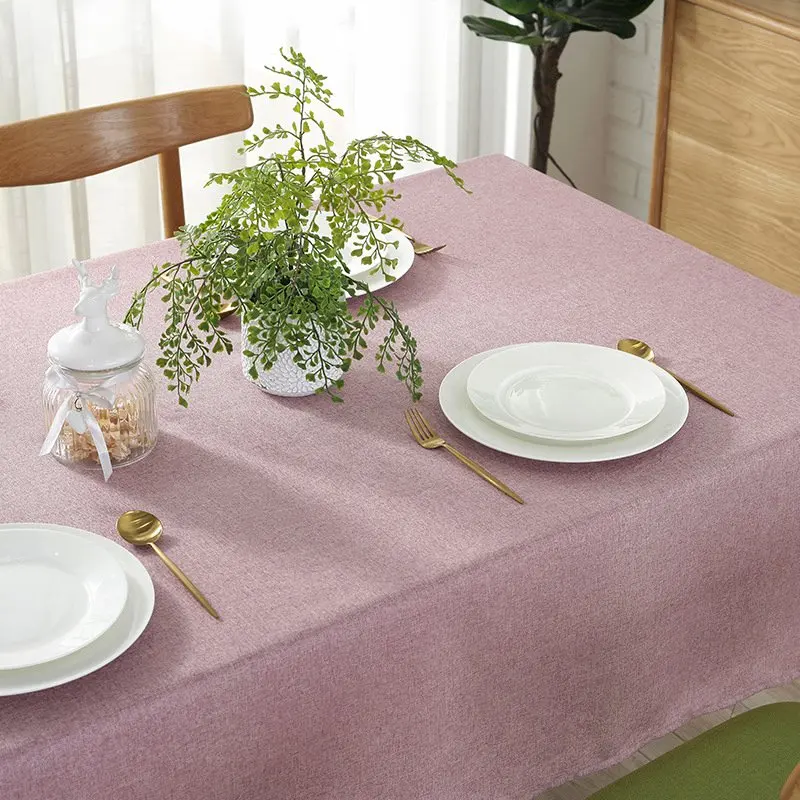 purple Современный стиль бельё Хлопок Диван Крышка для кухни водонепроницаемый маслостойкие Твердые скатерти для прямоугольного стола декоративный Декор - Цвет: purple