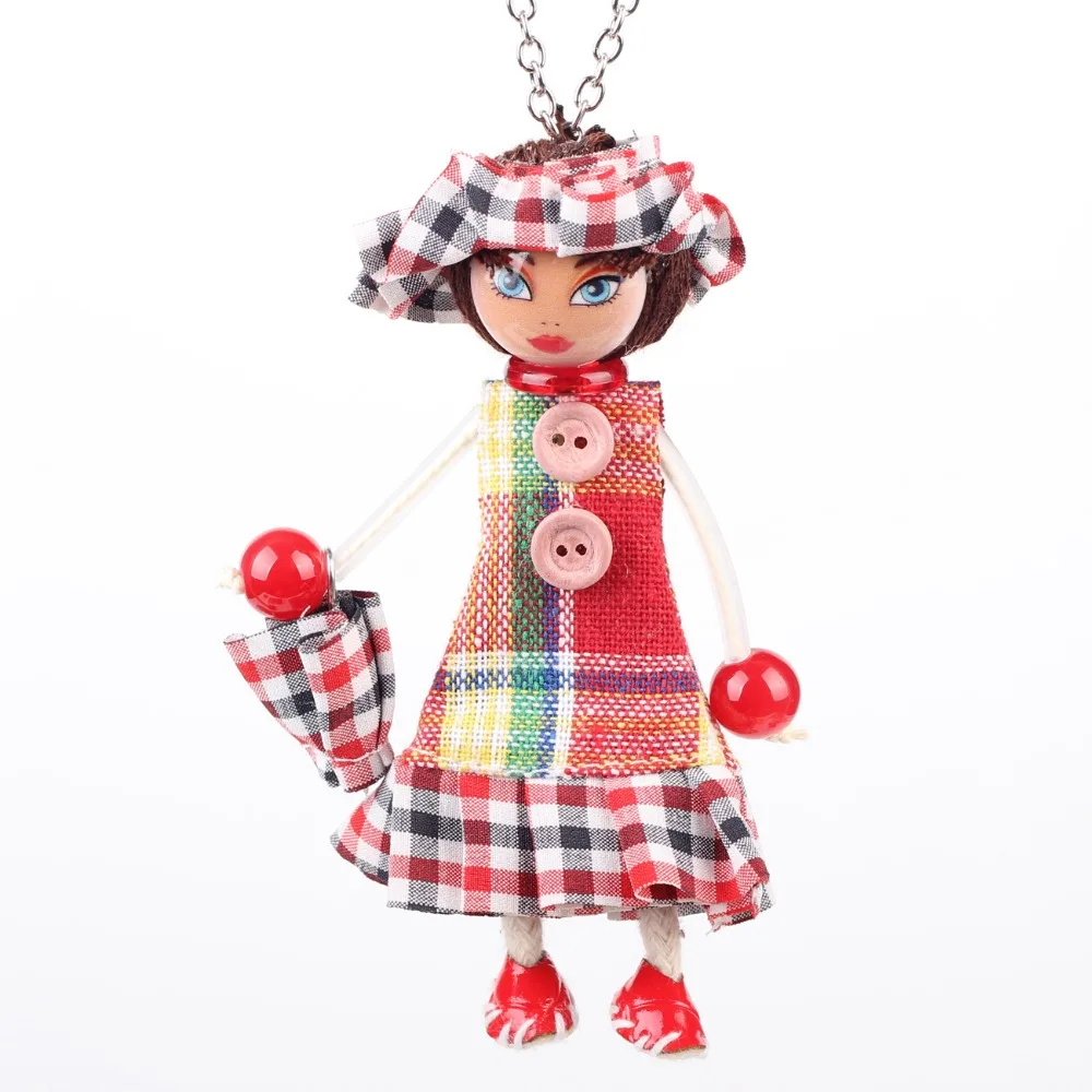 Bonsny Doll акриловая подвеска длинная цепочка французский стиль ожерелье новинка 2016