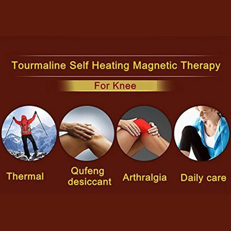 

2 Pcs Self-Heating Knee Support Cold-Proof Adjustable Tourmaline Magnetic Therapy Pad Arthritis Brace Protective Belt MFJ99