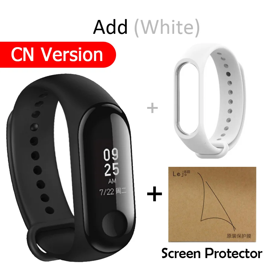 Xiao mi band 3 mi Band 3 фитнес-трекер пульсометр умный Браслет 0,78 ''OLED дисплей тачпад Bluetooth 4,2 Android - Цвет: white N film-