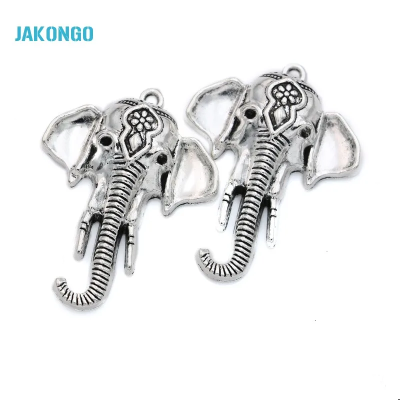 5 шт. тибетские посеребренные подвески в виде слона из цинкового сплава 45x34 мм |