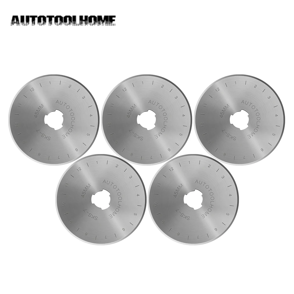 AUTOTOOLHOME 5 шт. 45 60 28 мм вращающиеся лезвия резаки лоскутное шитье ткань Кожа ремесло