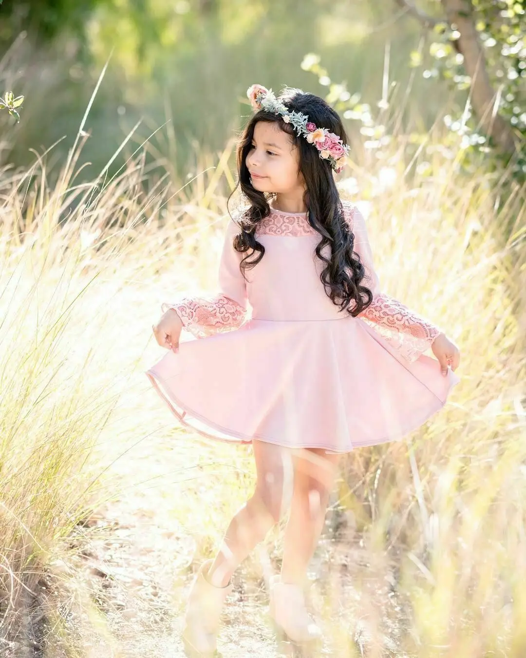 New 6M-12Y Toddler Kids Baby Girls' Love Lace Flare Sleeve Tutu Dress Princess Party Pageant Wedding Dresses Clothes Cute | Детская