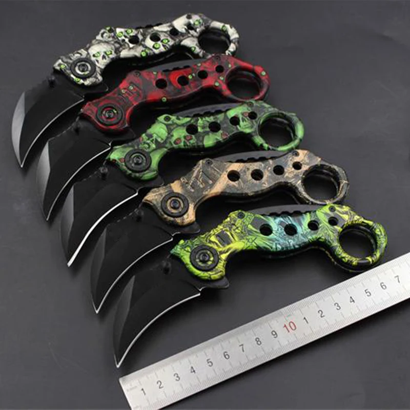 

New 5 Colors karambit Folding Knife Fixed Blade Outdoor Camping Survival Knives CSGO Folding Tactical Knife Hunting Knifes