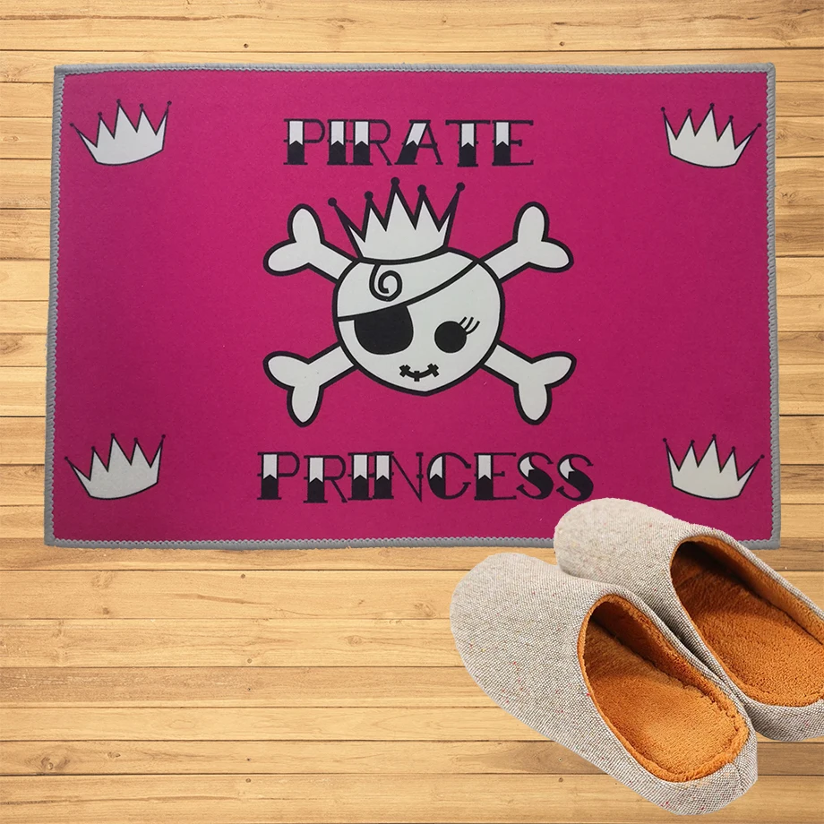 

Pirate Princess Doormat Entrance Welcome Mats Hallway Doorway Bathroom Kitchen Rugs Floor Mats Carpet, free shipping