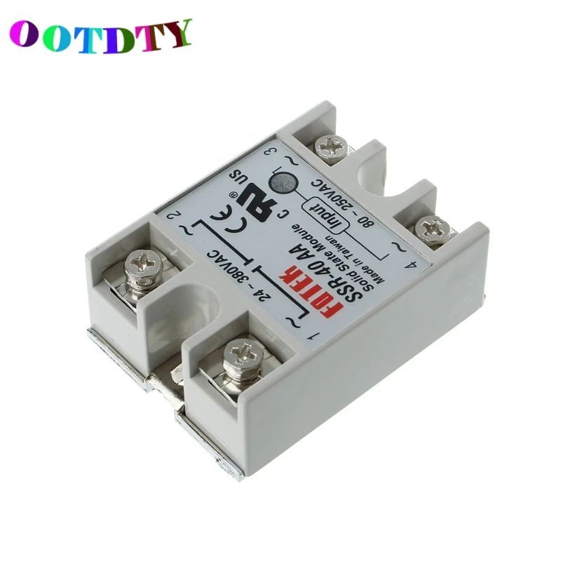 OOTDTY 1 шт. SSR 40 AA AC металлический базовый твердотельный релейный модуль 40AA 40A выход 24