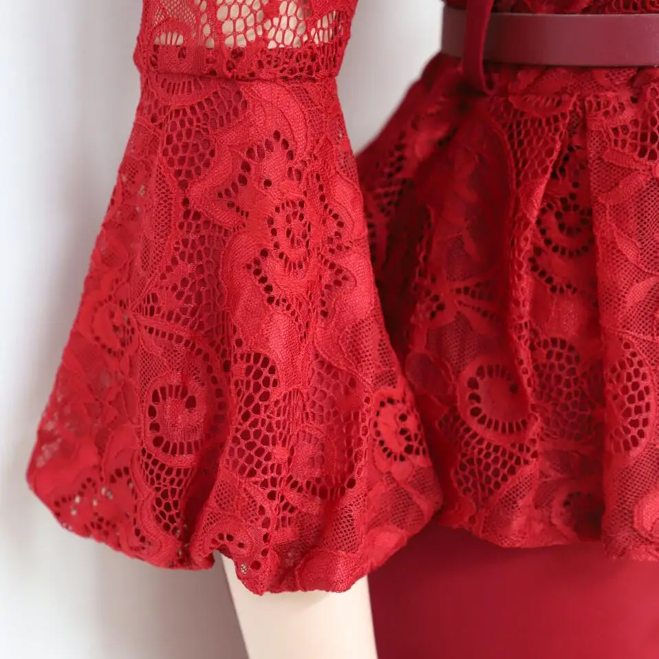 2019 Новое поступление модное Стильное Африканское женское кружевное платье