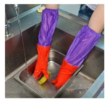 Новинка 2017 бархатные толстые длинные перчатки для мытья посуды резиновые одежда