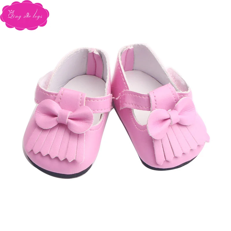Pink Куклы розовое платье принцессы обувь подходит 43 см baby doll и американский 18 дюймов девушки кукла обувь аксессуары g5-g66 - Цвет: Pink