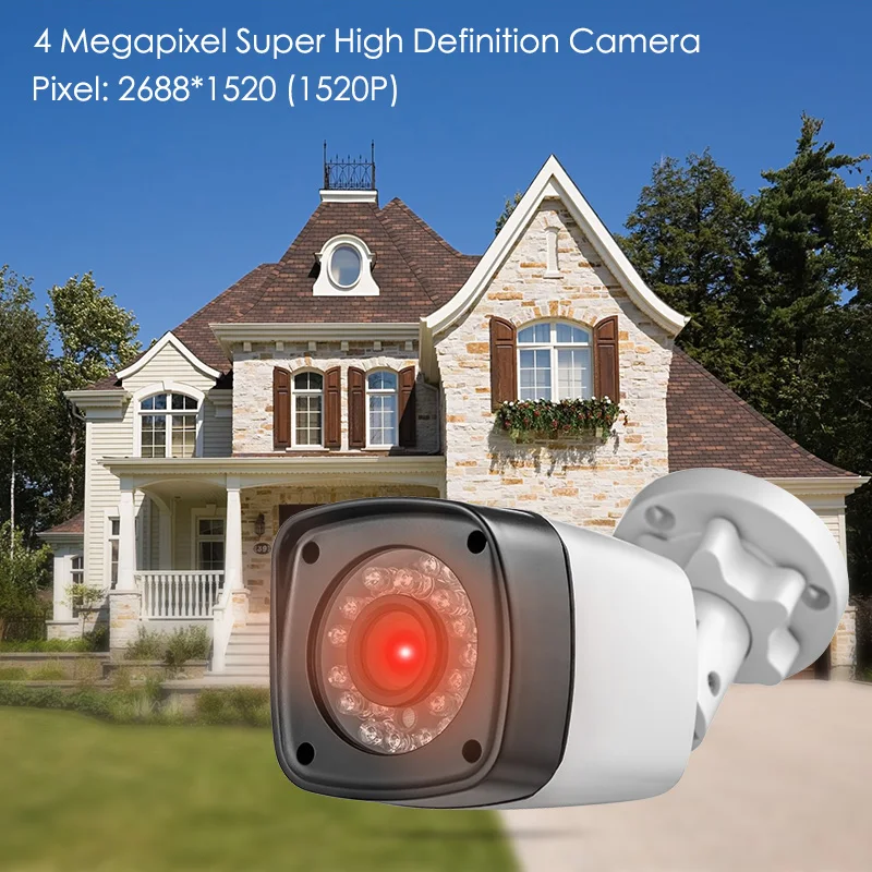 FUERS AHD CCTV HD 4MP камера 8 каналов 6в1 DVR H.265 система наблюдения наружная безопасности