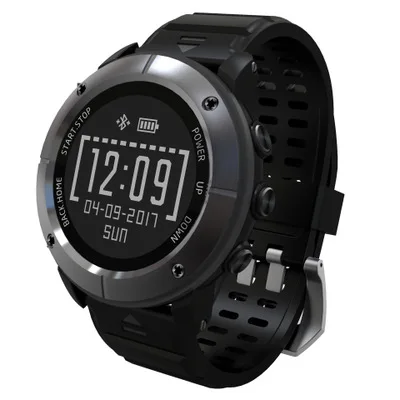 Новая технология UWear UW80 уличные спортивные gps Смарт часы Альпинизм плавание марафон водонепроницаемые часы Смарт Bluetooth V4.0 - Цвет: Черный