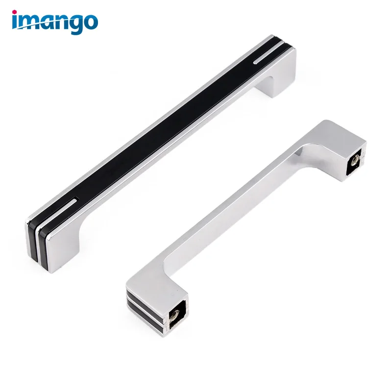 Современная ручка полированная для шкафа и ящика современная черная серебристая