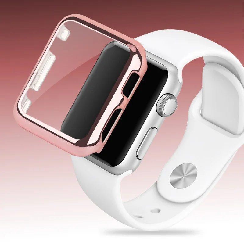 Рамка ПК Защитные чехлы для Apple Watch корпус 42 мм 38 Красочное Покрытие shell Обложка