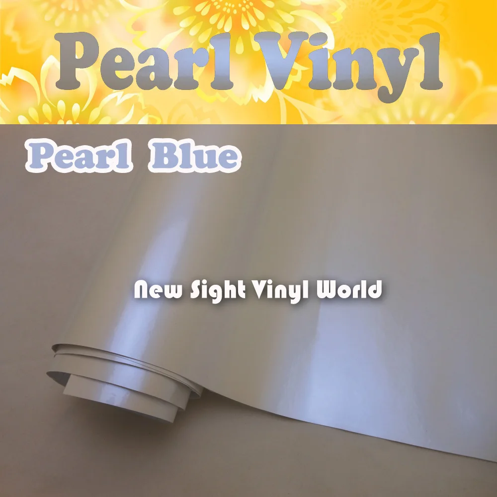 

Premium Glossy Chameleon Pearl Blue Vinyl Gloss Pearl White Chameleon Film Air Free Car Wraps Size:1.52*20M/Roll (5ft x 65ft)