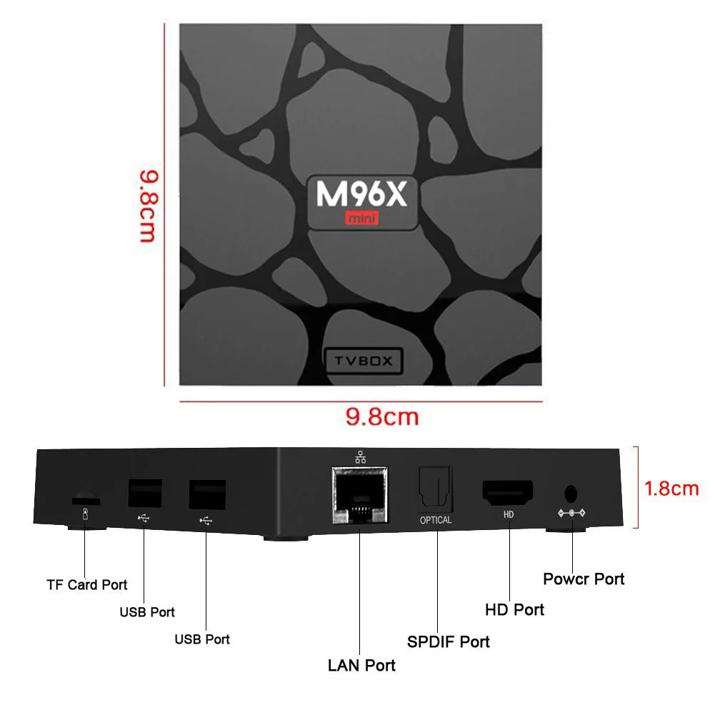 M96X Мини Смарт ТВ коробка Android 7 1 S905W четырехъядерный 2G Ram 16G Rom 2 4G/5G двойной Wifi Bluetooth 4K