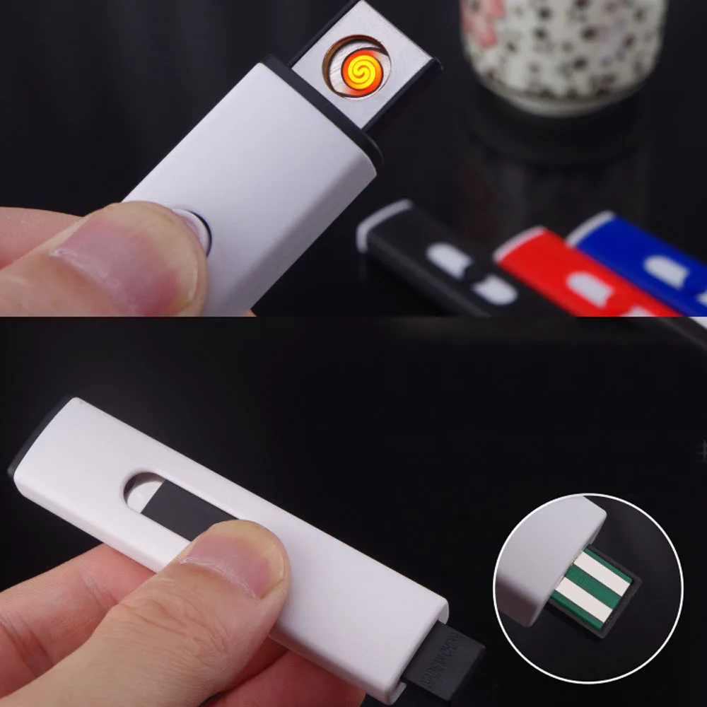 1 шт. USB Электронная зажигалка для зарядки ветрозащитная Бездымная портативная