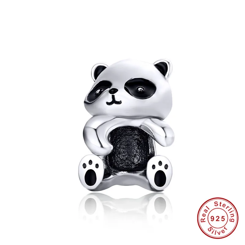 fit Pandora Bracelet Silver 925 Original Cute Flower Elephant Dog Bear Beads S925 Panda Peacock Dolphin Charms Jewelry Making - Цвет: asd1175