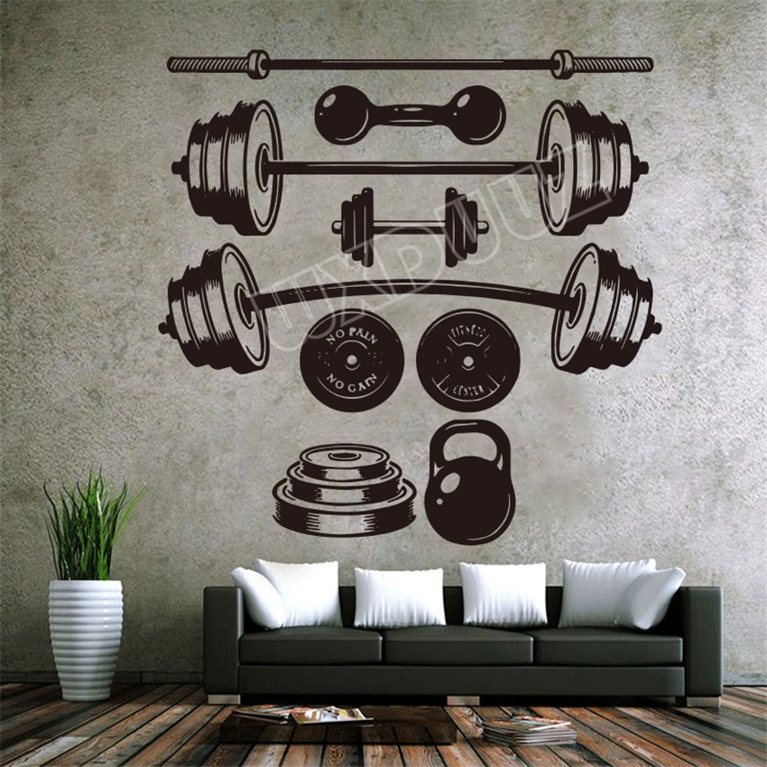 Настенная Наклейка для тренажерного зала Виниловая наклейка спортзала домашний