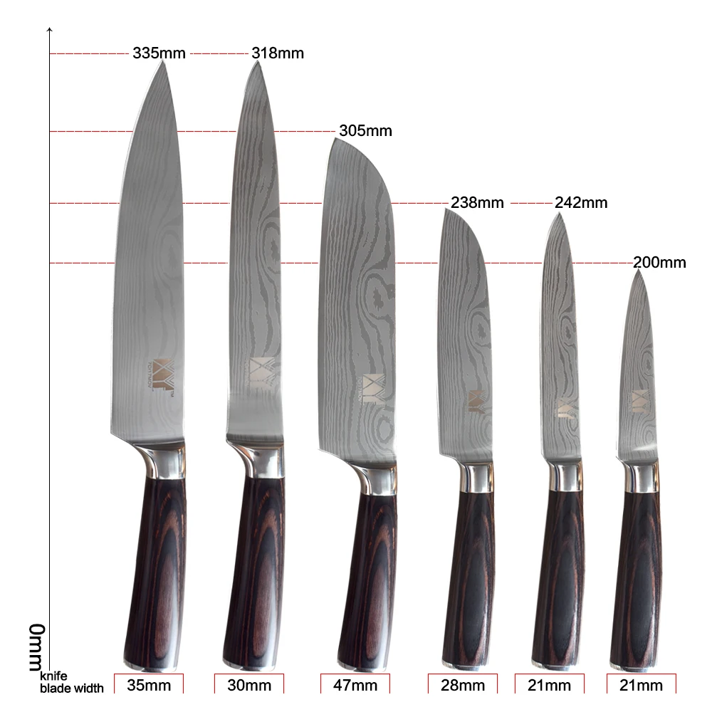 XYj набор кухонных ножей из высокоуглеродистой нержавеющей стали 7Cr17Mov нож шеф