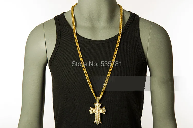 35“ цепочки из золота серебряные кресты мужские колье ювелирное крупные подвески