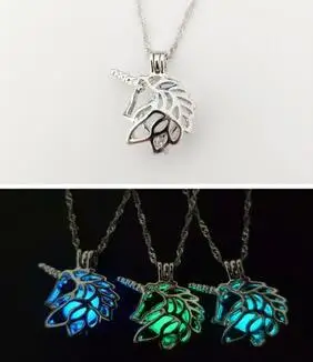 Новое металлическое ожерелье с единорогами для женщин полые животные подвеска