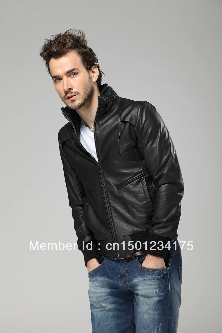 Leather garment manufactory on sale: Men's AW13 Fashion Casual washed lamb skin leather jacket | Мужская одежда