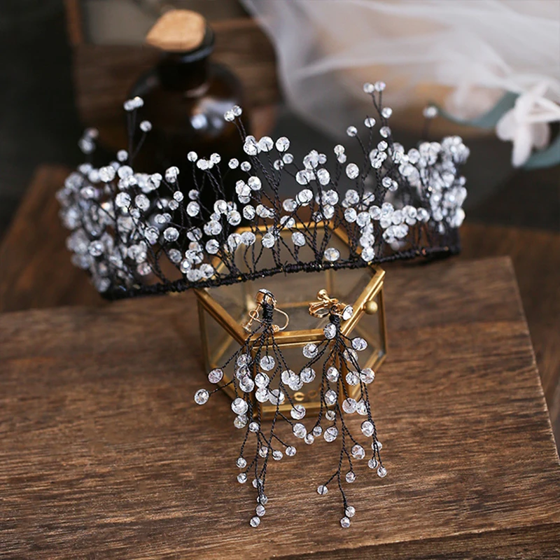 HIMSTORY винтажные хрустальные бусины ручной работы Свадебный головной убор