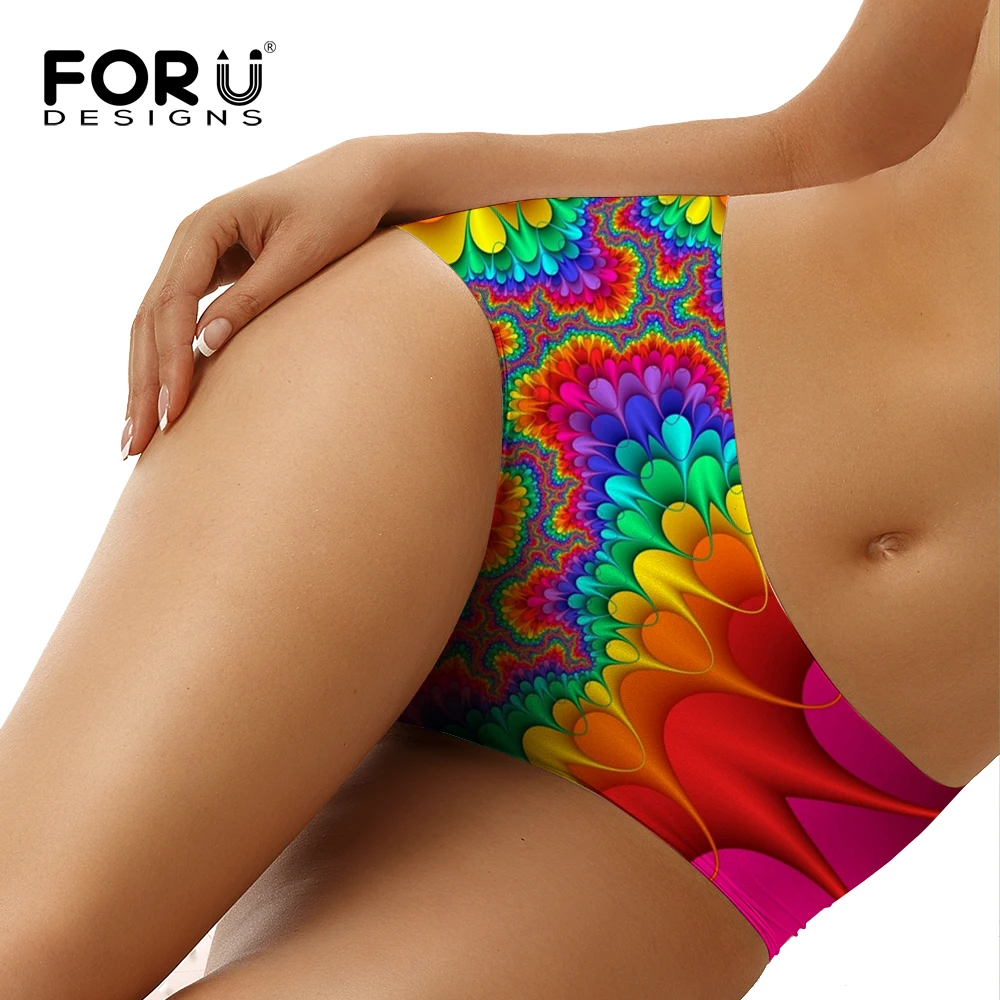 FORUDESIGNS 2019 женское нижнее белье женские трусики с разноцветным принтом бесшовные