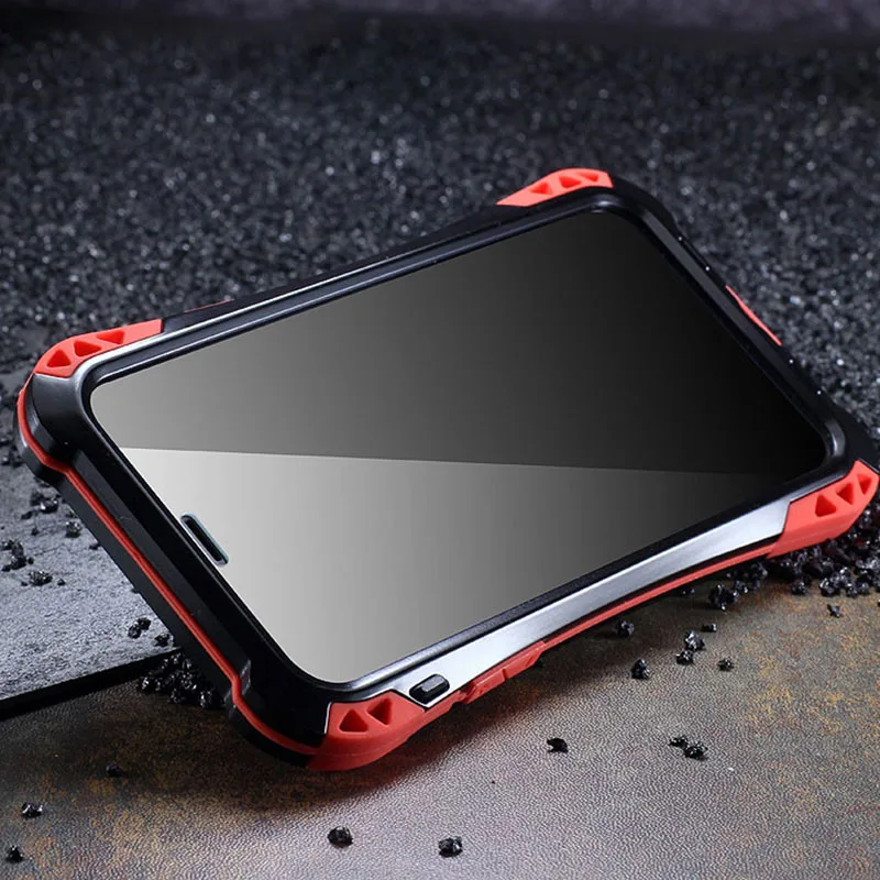 Shockproof Metal Cover for Iphone 8 Plus 7 360 Case Luxury Aluminium Silicone Gorilla Glass iphone X 10 Full Body |