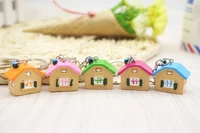 original creative cute little house keychain simulation mini house pendant key ring novelty key chain christmas birthday gift