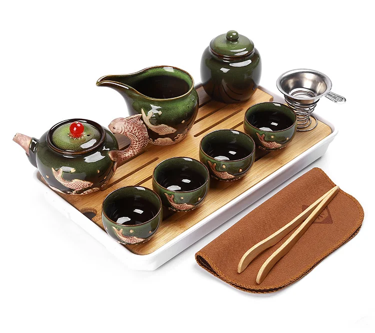 Чайный набор кунг-фу из Китая портативные чайные чашки керамические пакетики