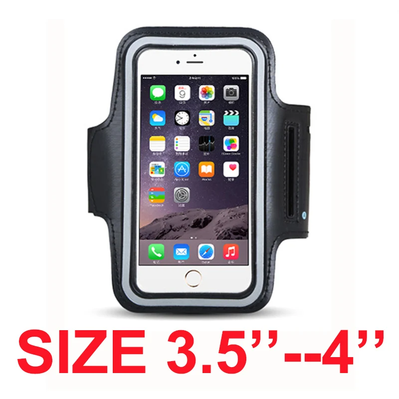 Size 3.5--4 (black) Нарукавная повязка для размера 4,5 ''4,7'' 5,5 ''6'' 6,3 ''дюймов, спортивный держатель для мобильного телефона, чехол для iphone, huawei, samsung, Xiaomi, телефон на руку - Цвет: Size 3.5--4 (black)