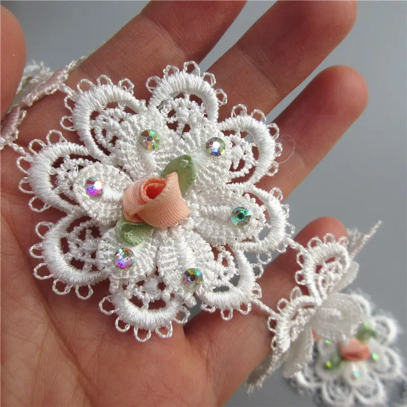 Цветок из полиэстера с вышивкой 10 шт. 5 5x5 см|lace trim|embroidered laceembroidered lace trim |
