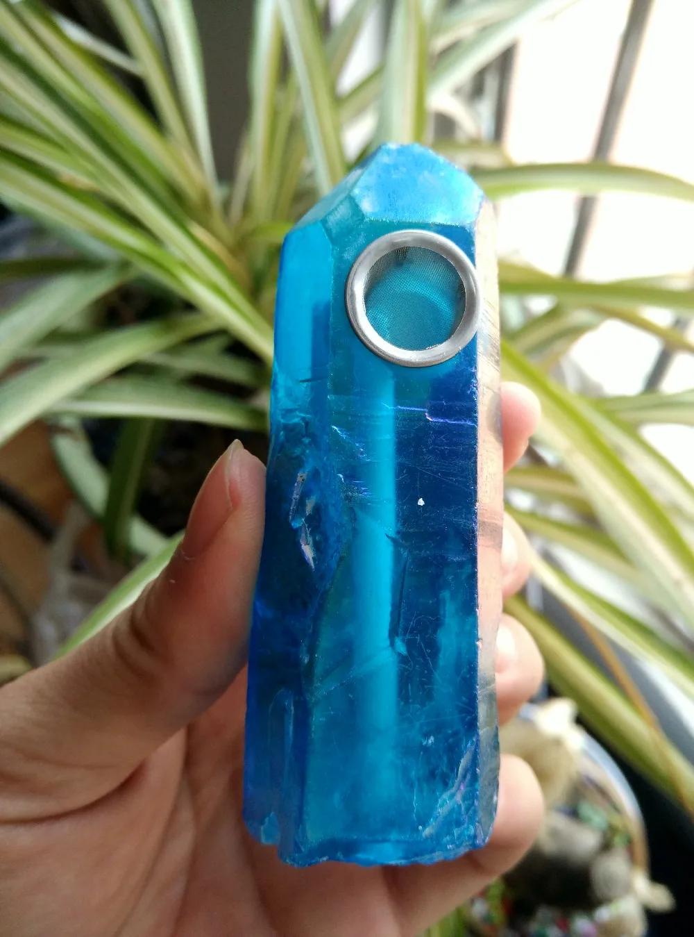 

Specimens of 105 grams of natural quartz crystal blue angel aura smoking pipe treatment