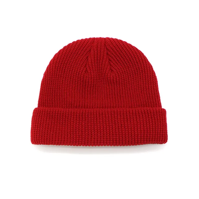 Red Beanies Мужская зимняя женская шапка с черепом, кепка вязаная шапка унисекс, шапка с черепом, шапка с моряком, Ретро стиль, темно-синяя шапка - Цвет: Red