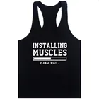 Мужская майка без рукавов, Облегающая майка из хлопка, тренировочный жилет для бодибилдинга, 2019