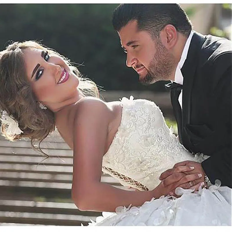 Милая принцесса свадебное платье кружевная Апликация с 3D Цветы Тюль спинки в