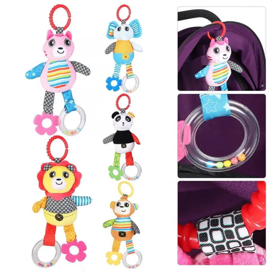 Baby Cartoon Animals Music Bed Hanging Toys Crib Cot Pacify Cloth Toy Kids Stroller For Kid Educational | Игрушки и хобби