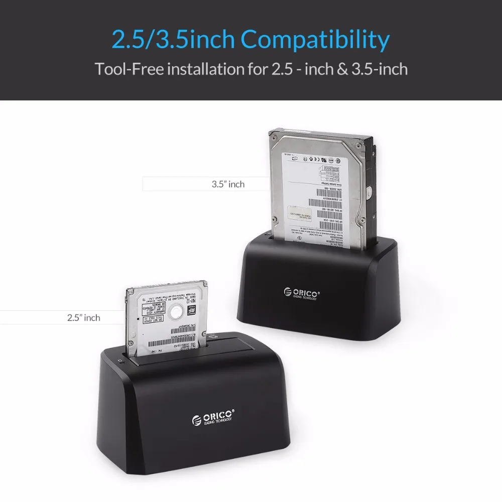 ORICO 8619US3 супер Скорость USB 3.0 SATA жесткий диск Док-станция для 2.5-дюймовый &amp