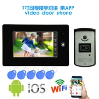 new product 7 inch monitor wire video door phone with wifi apps cellphone control function security camera door bell for home