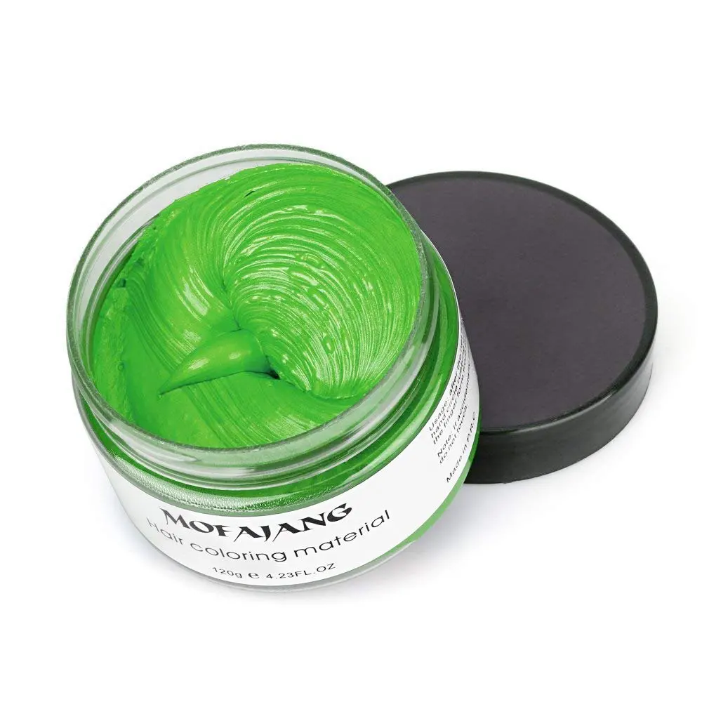 Green MOFAJANG, красящий воск для волос, серебристо-пепельно-серый, сильная фиксация, временная краска для волос, гель, легко моющийся, для укладки волос, воск, 120 г - Цвет: Green
