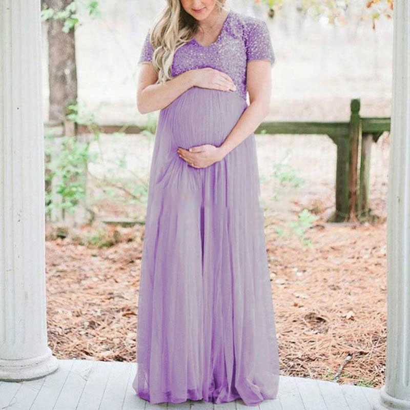 2019 летние вечерние коктейльные платья с блестками и сеткой для беременных