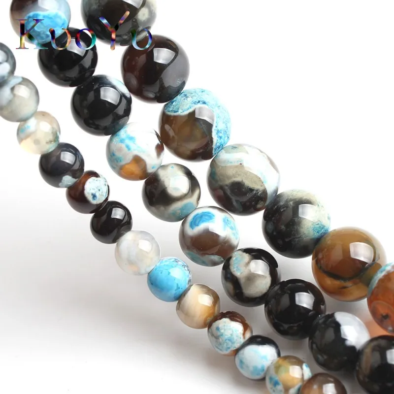 Натуральный камень синий коричневый огнеупорные Агаты Ониксовые шарики круглые