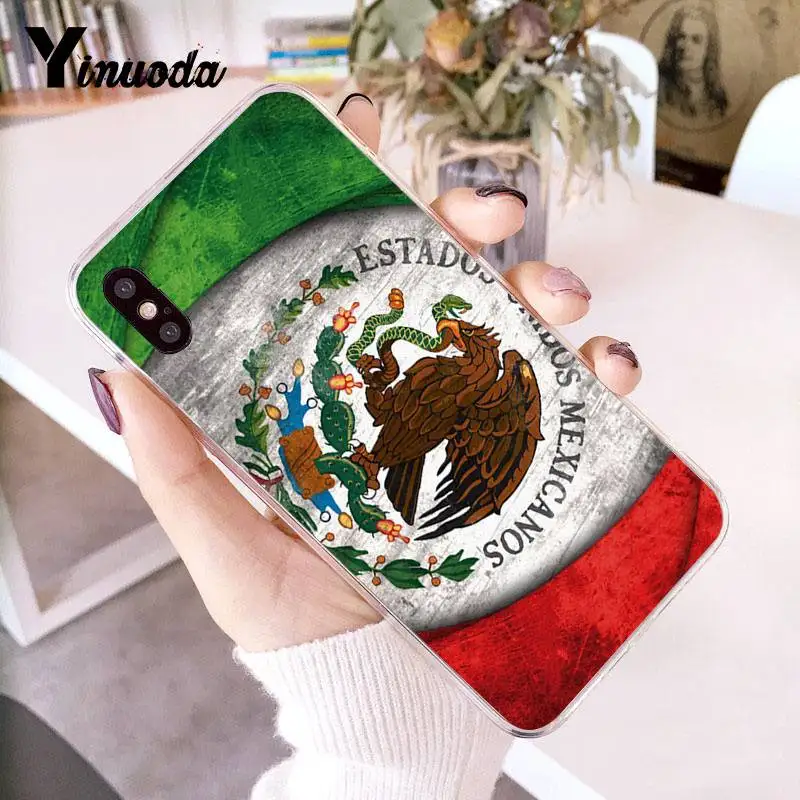 Чехол Yinuoda для iPhone 7 6 X прозрачный чехол с флагом Мексики телефона 8 6S Plus 10 5 5S SE XR XS