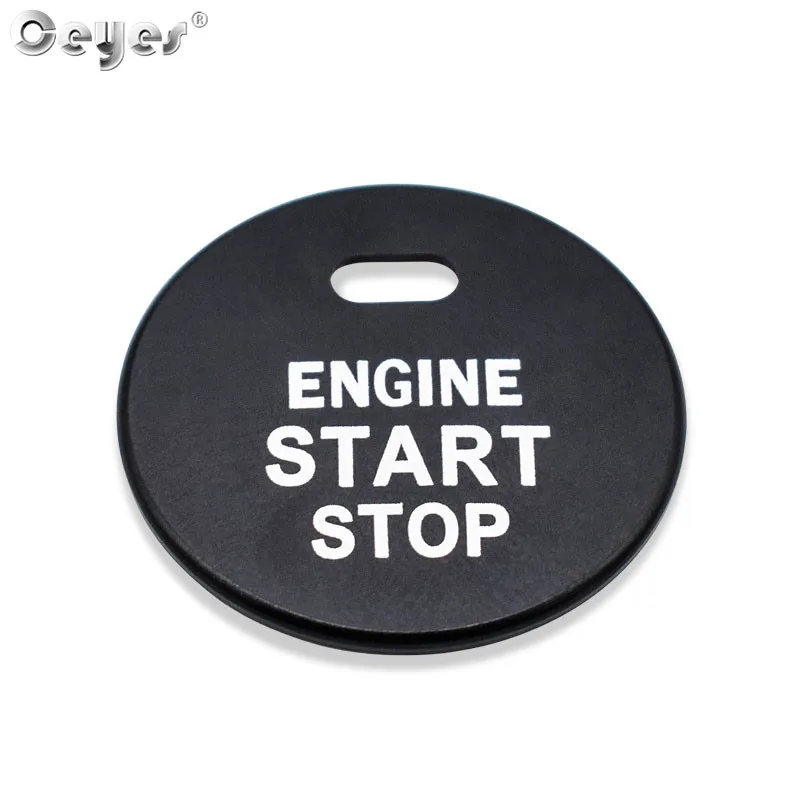 Black Button Cover Ceyes аксессуары для стайлинга автомобилей Start Stop крышки двигателя кнопки наклейки чехол для Toyota Corolla Camry Rav4 Yaris C HR Prius кольца - Название цвета: Black Button Cover