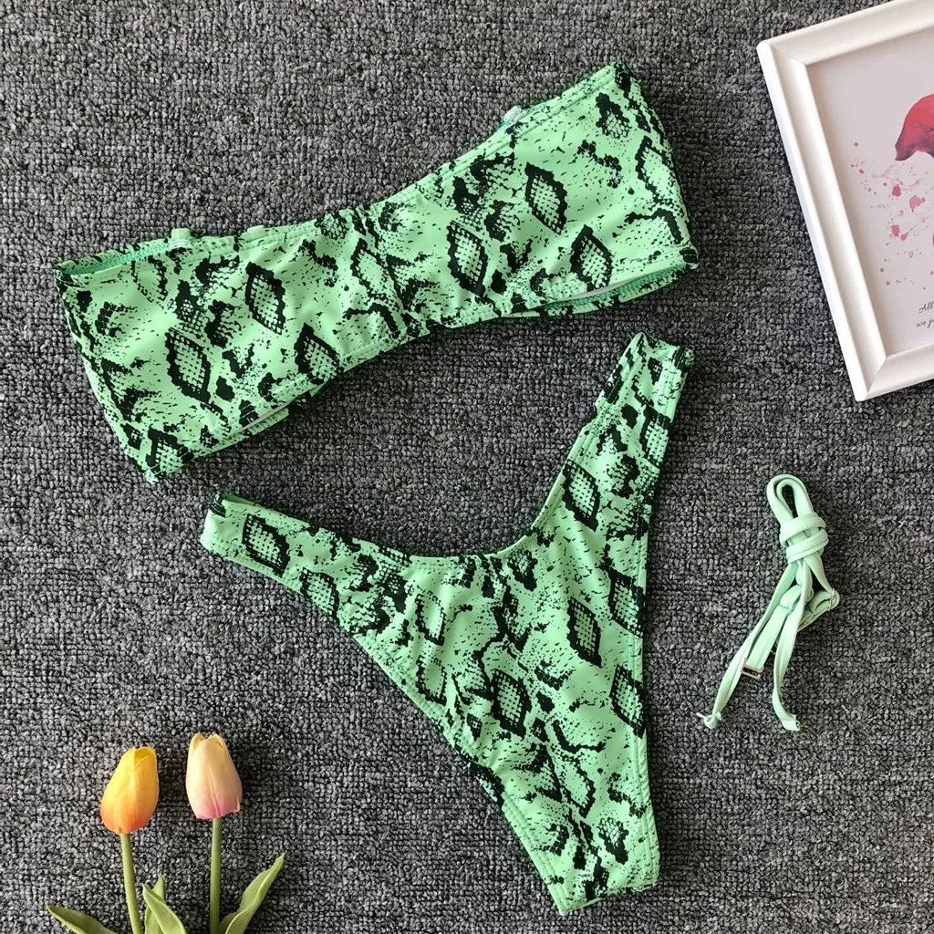 2019 Women Bikini Set Female Two Piece Swimwear Summer Beach Sexy Swimming Suit Printed Baithing Monokini Pushup Bra |